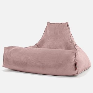 Lounge-Säkkituoli - Sametti Vaaleanpunainen