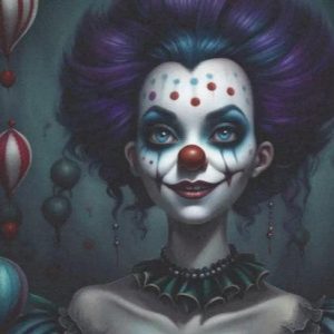 Halloween tyttö violetit hiukset - yksittäiset decoupage taidearkit